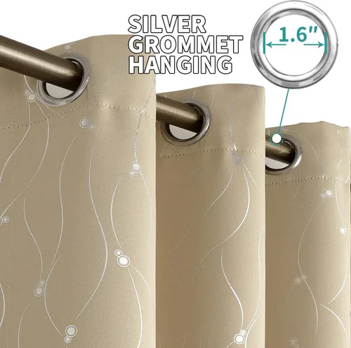 Vista 7 de BGment Cortinas cortas de oscurecimiento de habitación de 45 pulgadas de largo para ventanas pequeñas, cortinas con aislamiento térmico con ojales