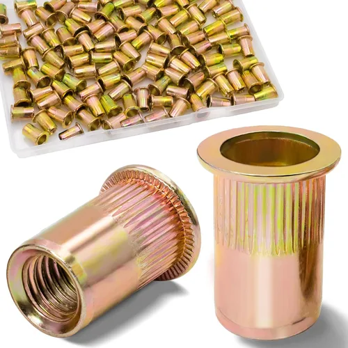 Vista 8 de Tuerca de remache UNC de 1/2 ''-13, 10 piezas de acero inoxidable 304 cabeza plana remache roscado inserto Nutsert