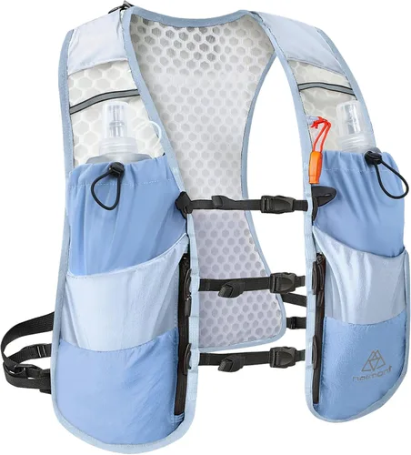 Vista 10 de Chaleco de hidratación para correr Haimont, paquete ligero de 5L para mujer y hombre, para correr en senderos Bounce-Free Fit, Front Fuel Storage