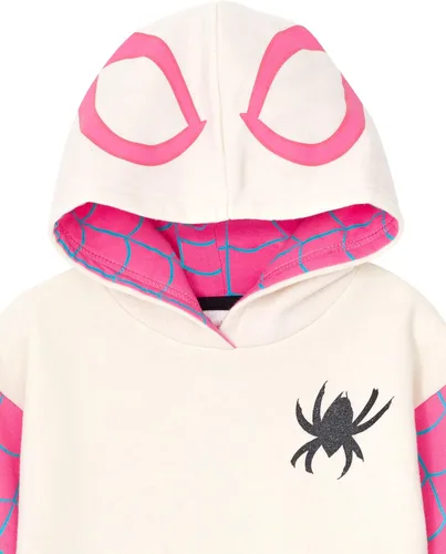 Vista 5 de Marvel Spider-Man Spider-Gwen Ghost Spider - Vestido de patinadora de forro polar para niñas pequeñas y grandes