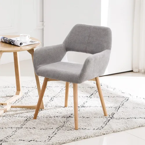 Vista 3 de Silla de Escritorio Sin Ruedas Silla de Acento Cómoda para Sala de Estar Comedor Dormitorio Silla de Tocador Silla de Maquillaje Oficina en Casa