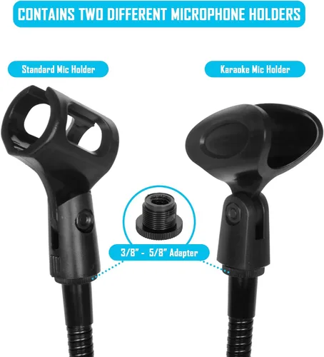 Vista 4 de SpinTech Cuello de cisne ajustable montado en escritorio para montaje de micrófono que se atornilla a mesas podios (6)