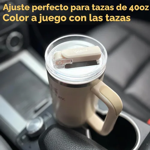 Vista 5 de DIPESI Paquete de 2 tapas de vaso de 40 onzas de repuesto para vasos Stanley Quencher, popote abatible a prueba de derrames, resistente a fugas