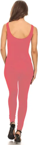 Vista 2 de Mono de algodón elastizado para mujer, sin mangas, cuello en V, mono elastizado enterizo, body(y más)