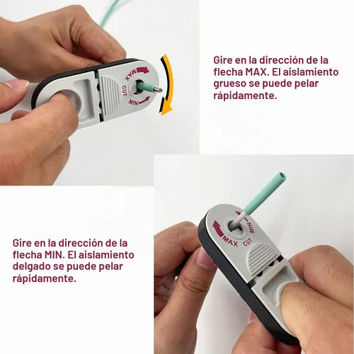 Vista 2 de Herramienta Universal de Pelado de Cables de Red para Cat5e, Cat 6, Cat 6a, Cat7, Cat 8 - Peladora Profesional de Cables Coaxiales y Cortadores
