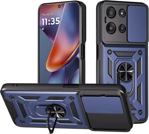 Vista 13 de Funda para Motorola Moto G 5G 2024 con protector de pantalla, funda protectora con protector de cámara, funda protectora con función atril para Moto