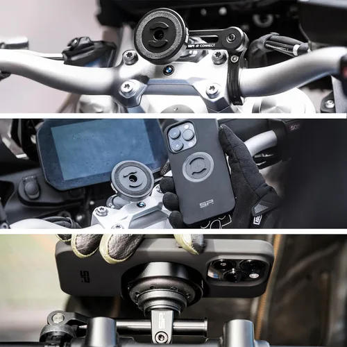 Vista 8 de SP CONNECT Moto Bundle II con módulo antivibraciones SPC+ Compatible con iPhone 11 Pro/XS/X Soporte de teléfono para motocicleta Soporte