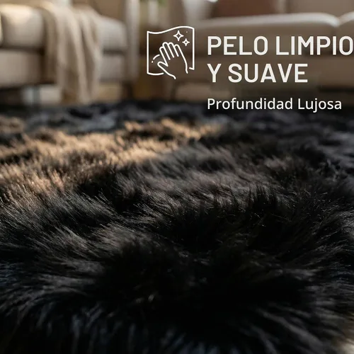 Vista 5 de Super Area Rugs - Alfombra de piel de oveja suave y esponjosa