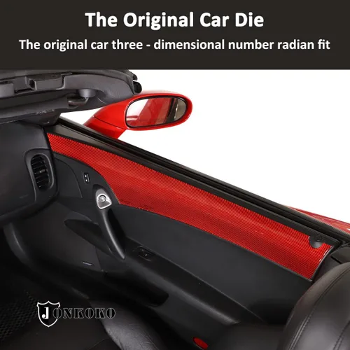 Vista 3 de 2 piezas de fibra de carbono para panel de puerta delantera interior reposabrazos decoración interior para Chevrolet Corvette C6 2005-2013 panel
