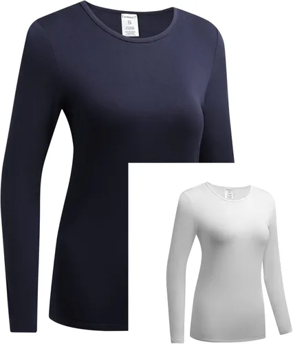 Vista 4 de Formeet17 Paquete de 2 camisetas de manga larga para mujer