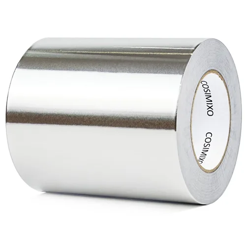 Vista 8 de Cinta adhesiva de papel de aluminio plateado COSIMIXO 3 pulgadas x 55 yardas, resistente, sellado y parcheado de alta temperatura, perfecta