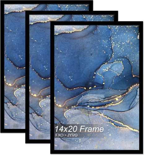 Vista 32 de Fxojyvo Marco de fotos de 5 x 8 pulgadas, marco negro para póster de fotos de 5 x 8 pulgadas, peso ligero y altamente transparente, marco de 5 x 8