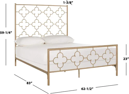 Vista 10 de Safavieh Home Morris - Cama marroquí de oro antiguo, tamaño matrimonial Dorado antiguo