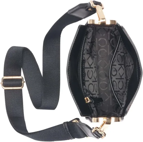 Vista 4 de Calvin Klein Bolso cruzado pequeño Fay NorthSouth, MarrónCaquiNegro