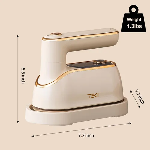 Vista 8 de Vaporizador de viaje para ropa, vaporizador portátil giratorio de 1200W, plancha de ropa pequeña para viajes, hogar, dormitorio, universidad, tanque