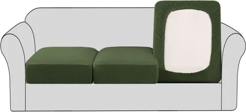 Vista 9 de H.VERSAILTEX - Fundas elásticas para cojín de sofá individual, fundas de asiento para silla de sofá, protector de cojín con tejido jacquard de sarga