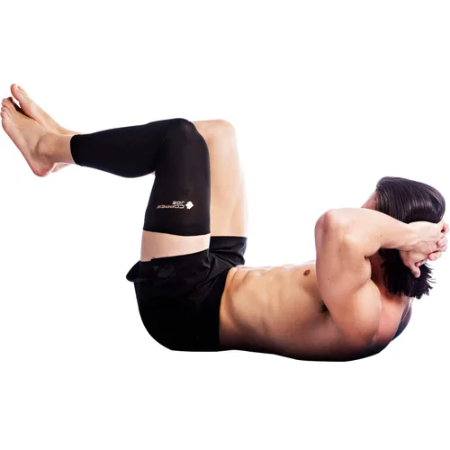 Vista 4 de Manga de compresión de pierna completa – infusión de cobre definitivo, soporte para rodilla, muslo, pantorrilla, artritis, correr y baloncesto.
