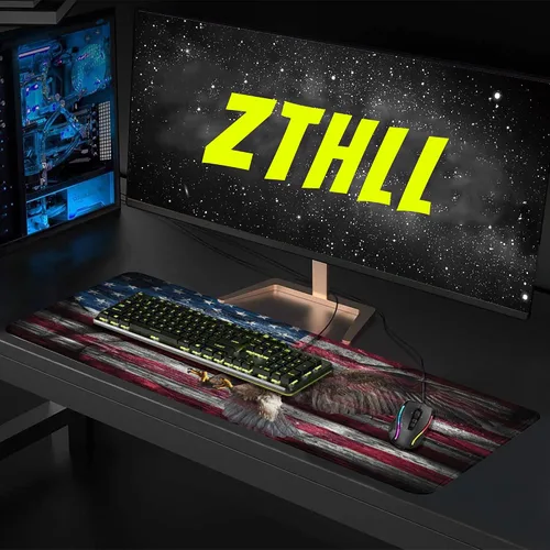 Vista 7 de Tapete de escritorio patriótico, alfombrilla de mouse para juegos de bandera estadounidense, alfombrilla de mouse XXL extendida para oficina Águila