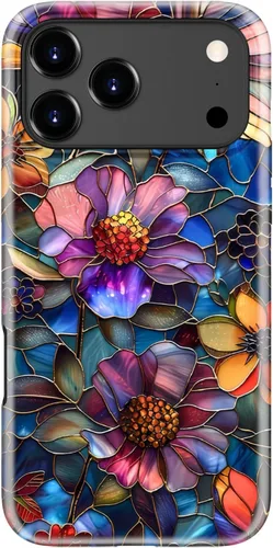 Vista 89 de Funda para iPhone 12 Mini, compatible con carga inalámbrica, protección de doble capa con elegante diseño de flores silvestres, silicona suave +