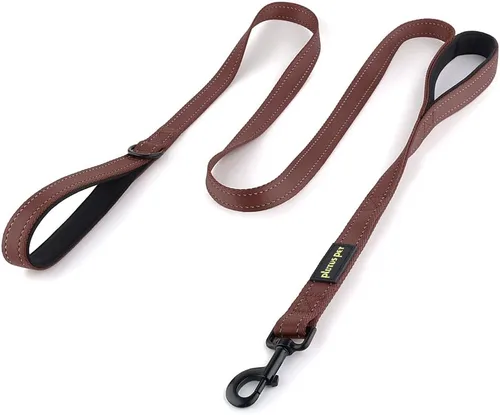 Vista 17 de Plutus Pet Correa de perro de doble asa, 4 pies de largo, para perros medianos y grandes Beige
