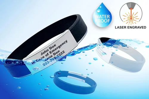 Vista 40 de Pulsera de identificación médica personalizada - Pulsera de seguridad para personas mayores grabada personalizada - Alerta de Alzheimer