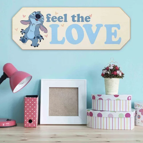 Vista 5 de Open Road Brands Disney Lilo and Stitch Feel the Love - Decoración de pared Agua/Crema