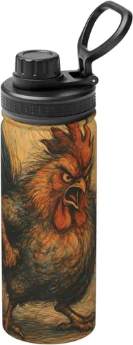 Vista 10 de Aurora Printed Insulated Water Bottle, 18oz Stainless Steel Funny Travel Mug, Leakproof Hot & Cold for Sports, Gym, Hiking