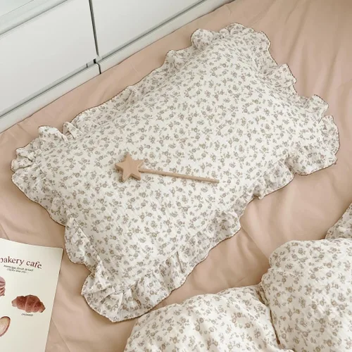 Vista 17 de BuLuTu Funda de almohada de muselina de algodón para niños pequeños con bonito patrón de flores de azalea, súper suave, funda de almohada para cuna