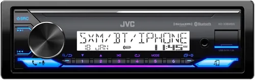 Vista 3 de In-Dash - Receptor USB / Aux con Bluetooth DIN único, 4 altavoces blancos de 6.5 pulgadas con LED RGB multicolor, amplificador de 4 canales con kit