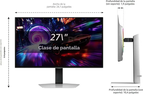 Vista 8 de SAMSUNG Odyssey QD-OLED G8 (G81SF) de 27 pulgadas, 4K, 240Hz, monitor para juegos, tiempo de respuesta de 0.03 ms, DisplayHDR True Black 400, AMD