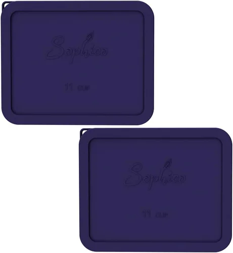 Vista 8 de SOPHICO 7212-PC - Tapas rectangulares de silicona para vidrio Pyrex (11 tazas) Silicona de grado alimenticio, a prueba de fugas, tapas herméticas