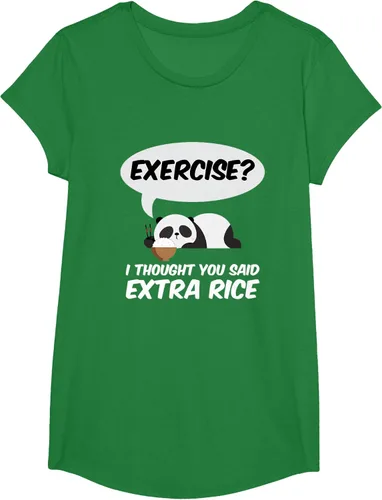 Vista 83 de ¿Ejercicio? I Thought You Said Extra Rice Panda Gift T-Shirt, Negro, S