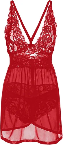 Vista 5 de RTRDE Lencería sexy para mujer, a la moda, con correa de color sólido, lencería de encaje