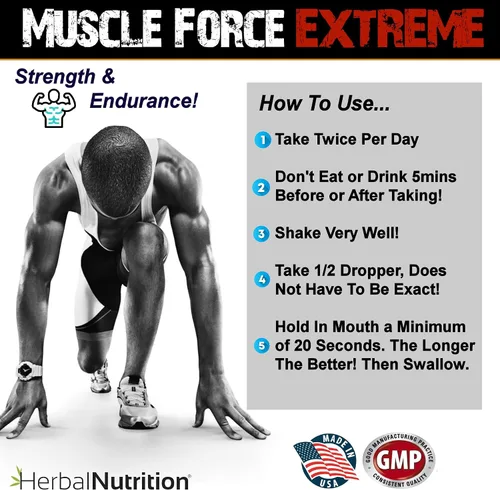 Vista 5 de Muscle Force Extreme - Paquete de 2 botellas de fórmula patentada de 345 mg, nuestro spray de fuerza y resistencia más fuerte, mejora la fuerza