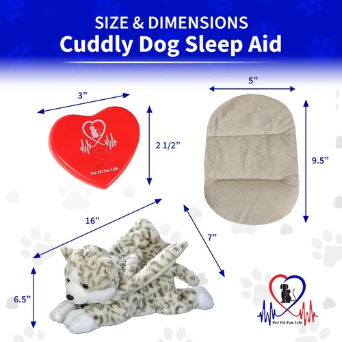 Vista 3 de Pet Fit For Life Animal de peluche para gatos – Ayuda calmante para dormir con latidos cardíacos recargables por USB y paquete de calor para aliviar