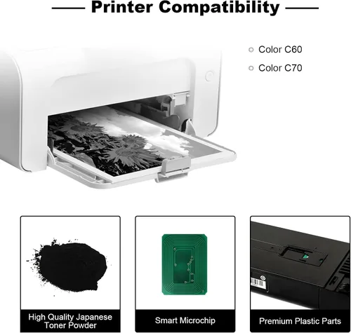 Vista 2 de Cartucho de tóner remanufacturado de repuesto para Xerox Color C60 C70 006R01655 Tóner negro 30000 páginas, 1 paquete
