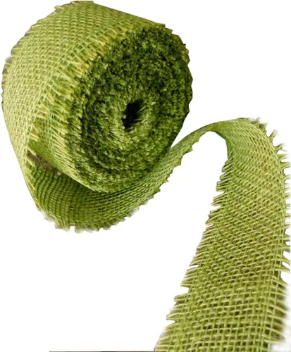 Vista 7 de Cinta de arpillera natural de 2.5 pulgadas, rollo de 10 yardas con bordes deshilachados