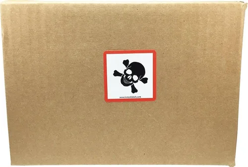 Vista 3 de GHS - Etiquetas de pictograma con diseño de calavera y huesos cruzados, cuadrados, 500 calcomanías adhesivas (2 x 2 pulgadas)