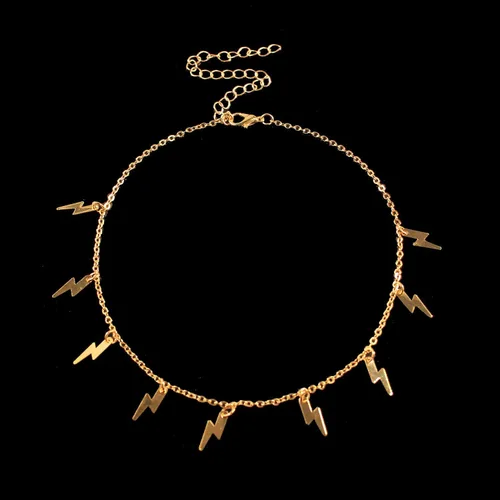 Vista 4 de Just Follow Collar de plata de ley con forma de relámpago, collar con colgante de cadena de disco para mujeres y niñas