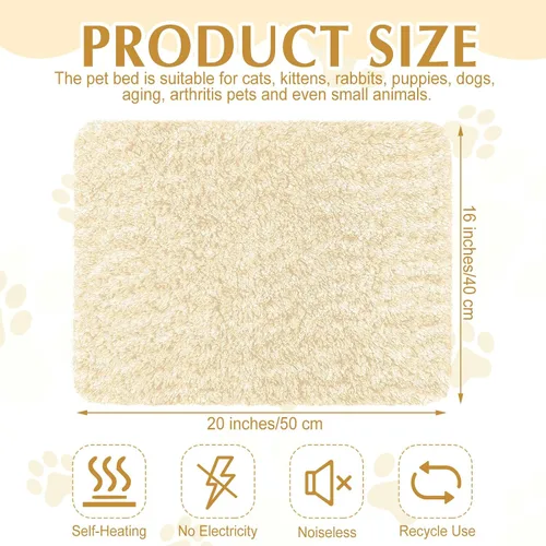 Vista 2 de Drydiet Paquete de 4 Almohadillas Autocalentadoras para Gatos Alfombrilla Térmica Lavable para Perros Sin Hogar Almohadillas Térmicas para Perreras