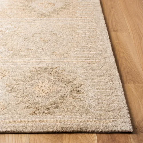Vista 3 de SAFAVIEH Capri Collection - Alfombra de pasillo, 2 pies 3 pulgadas x 9 pies, color beige, lana hecha a mano, ideal para zonas de alto tráfico