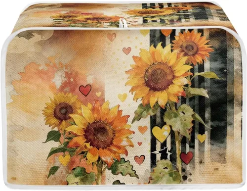 Vista 23 de Cat Print 2 Slice Bread Maker Cover Music Note Print Microwave Oven Cover Bakeware Protector Anti Fingerprint Protective Covers for Kitchen
