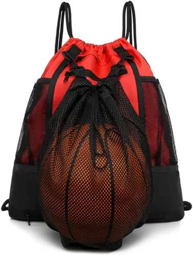Vista 11 de STAY GENT - Mochila con cordón de baloncesto para niños, mochila de fútbol plegable, bolsa de gimnasio, mochila deportiva con bolsa de malla