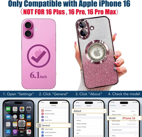Vista 297 de Misscase Funda magnética con purpurina para iPhone 11 compatible con MagSafe, protección completa, delgada, a prueba de golpes, antiarañazos