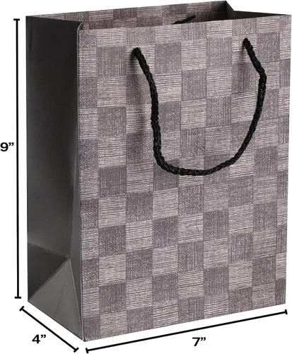 Vista 3 de Hammont Bolsas de regalo de boda para dama de honor, recuerdos de fiesta de diseño a cuadros, paquete de 12 bolsas de regalo estampadas con papel