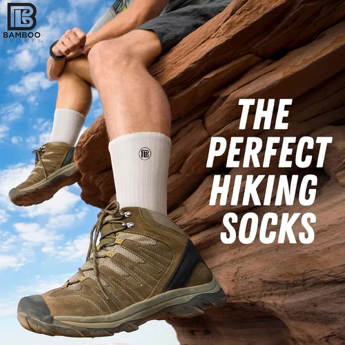 Vista 5 de Bamboo Sports - Calcetines de trabajo de bambú de alta calidad, absorben la humedad, eliminan el olor