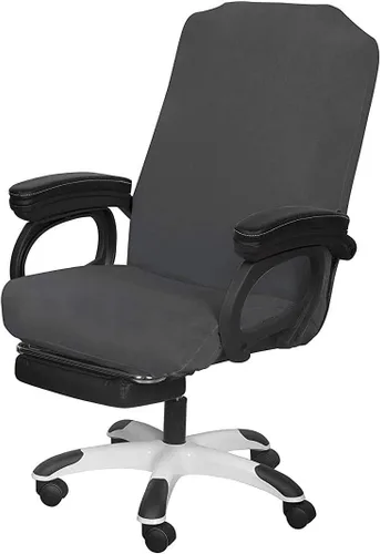 Vista 24 de SARAFLORA - Funda para silla de oficina - Grande, color negro - Funda extraíble para computadora con cremallera, universal, giratoria
