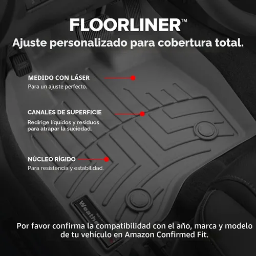 Vista 3 de Weathertech Revestimientos de suelo personalizados para Ford F-150 Raptor, F-150, F-150 Lightning, 1ª y 2ª fila (44697-1-6), negro