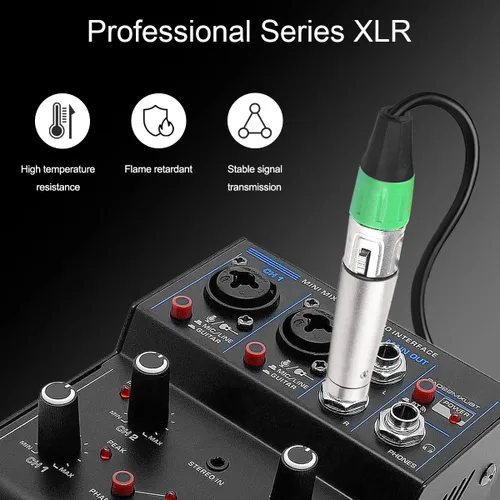 Vista 3 de XLR 3 pines hembra macho a 1/4" 0.250 in macho audio mono adaptador TS Socket Jack para mezclador de micrófono, conector XLR convertidor de enchufe