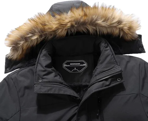 Vista 4 de Abrigo de nieve de invierno para hombre, chaqueta de esquí cálida, impermeable, con capucha, ropa de trabajo, Nieve